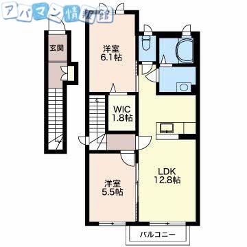ECRATYZ(2LDK/2階)の間取り写真