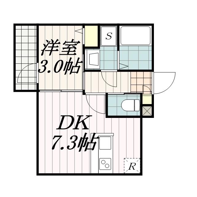 VASAPARK東千葉(1DK/1階)の間取り写真