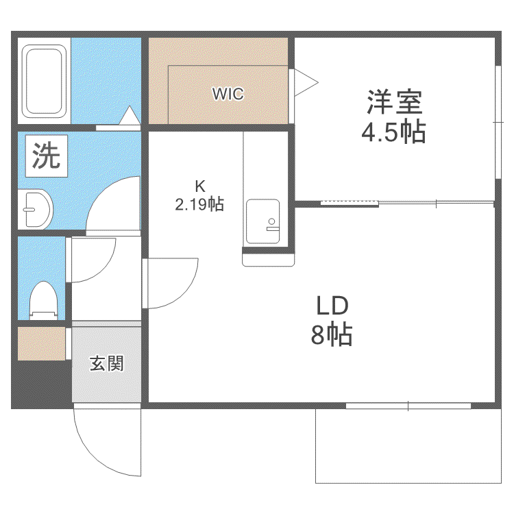 HARNESS南11(1LDK/2階)の間取り写真
