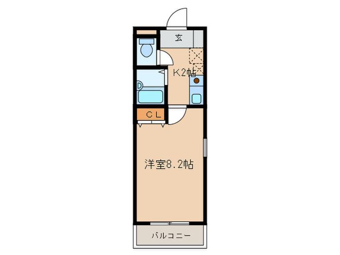 MAGNOLIAS 99(1K/1階)の間取り写真
