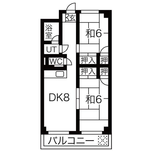 NTビル白壁(2DK/4階)の間取り写真