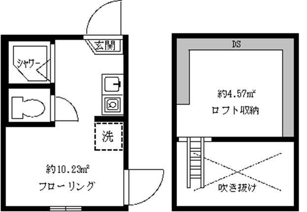 フェリスコットン(ワンルーム/1階)の間取り写真