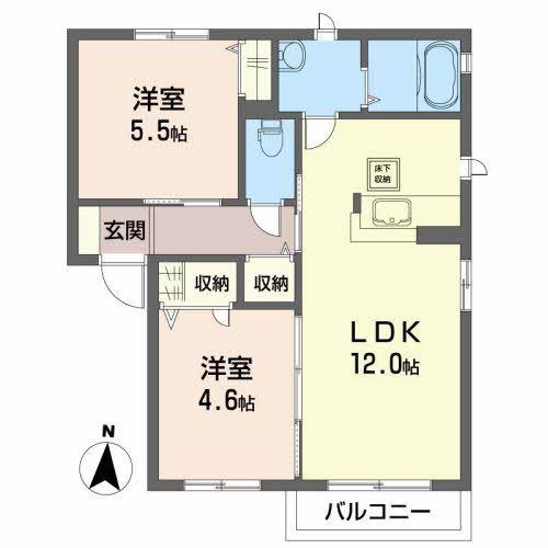 メゾン・リエースA(2LDK/1階)の間取り写真