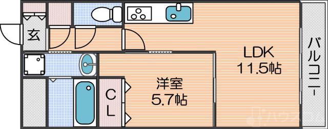 LAVIS(1LDK/3階)の間取り写真