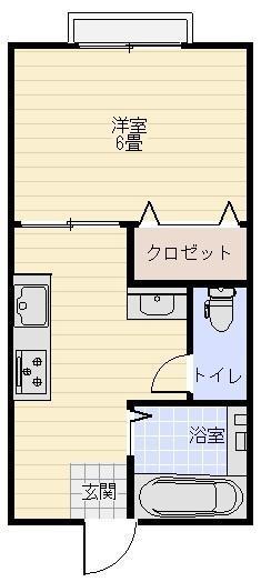 ツインプレジャー(1K/1階)の間取り写真