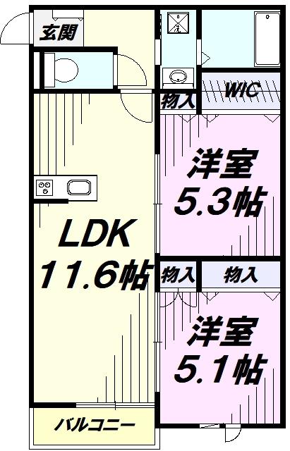 コンフォートプラッツ(2LDK/3階)の間取り写真