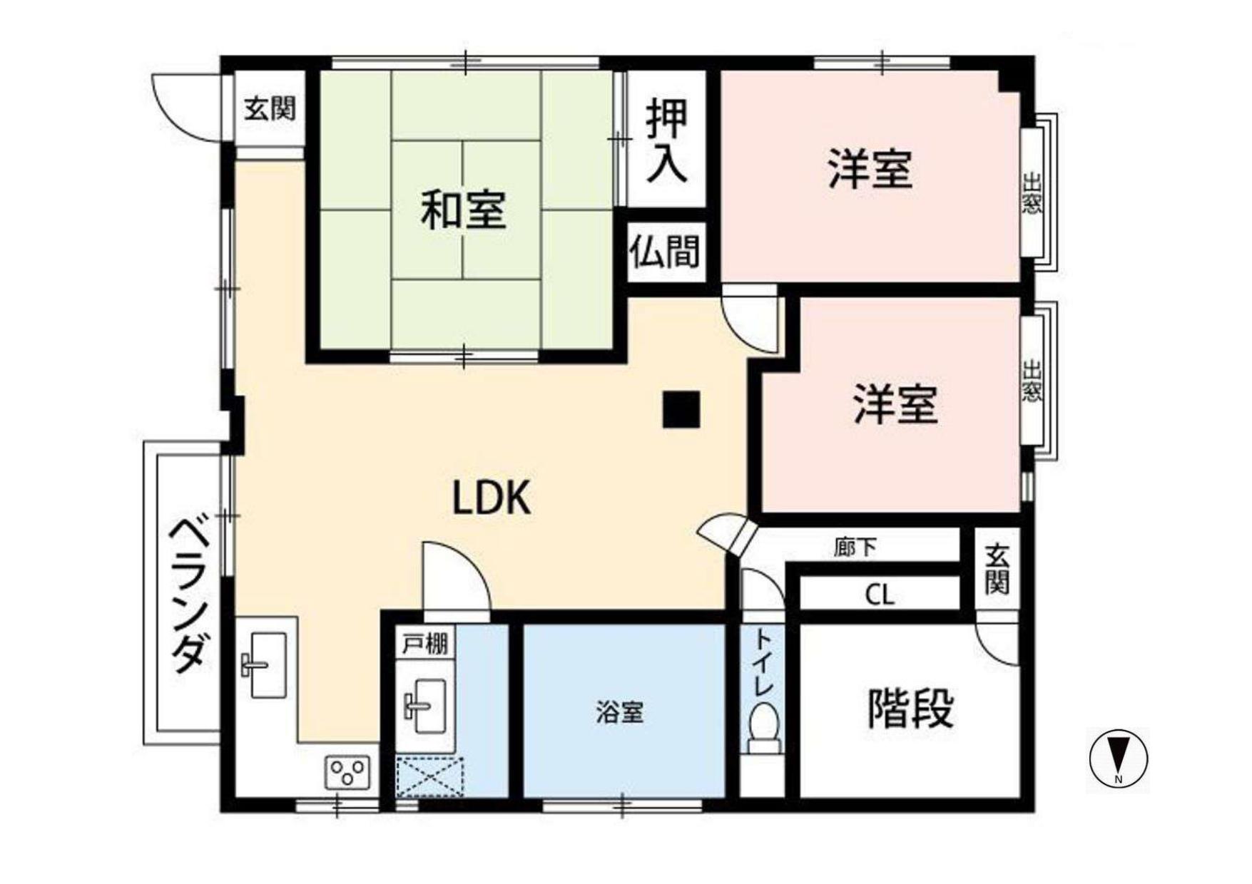 第一村田ビル(3LDK/2階)の間取り写真