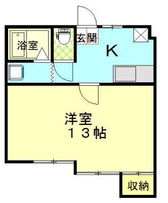 アンソレイユ平和(1K/2階)の間取り写真