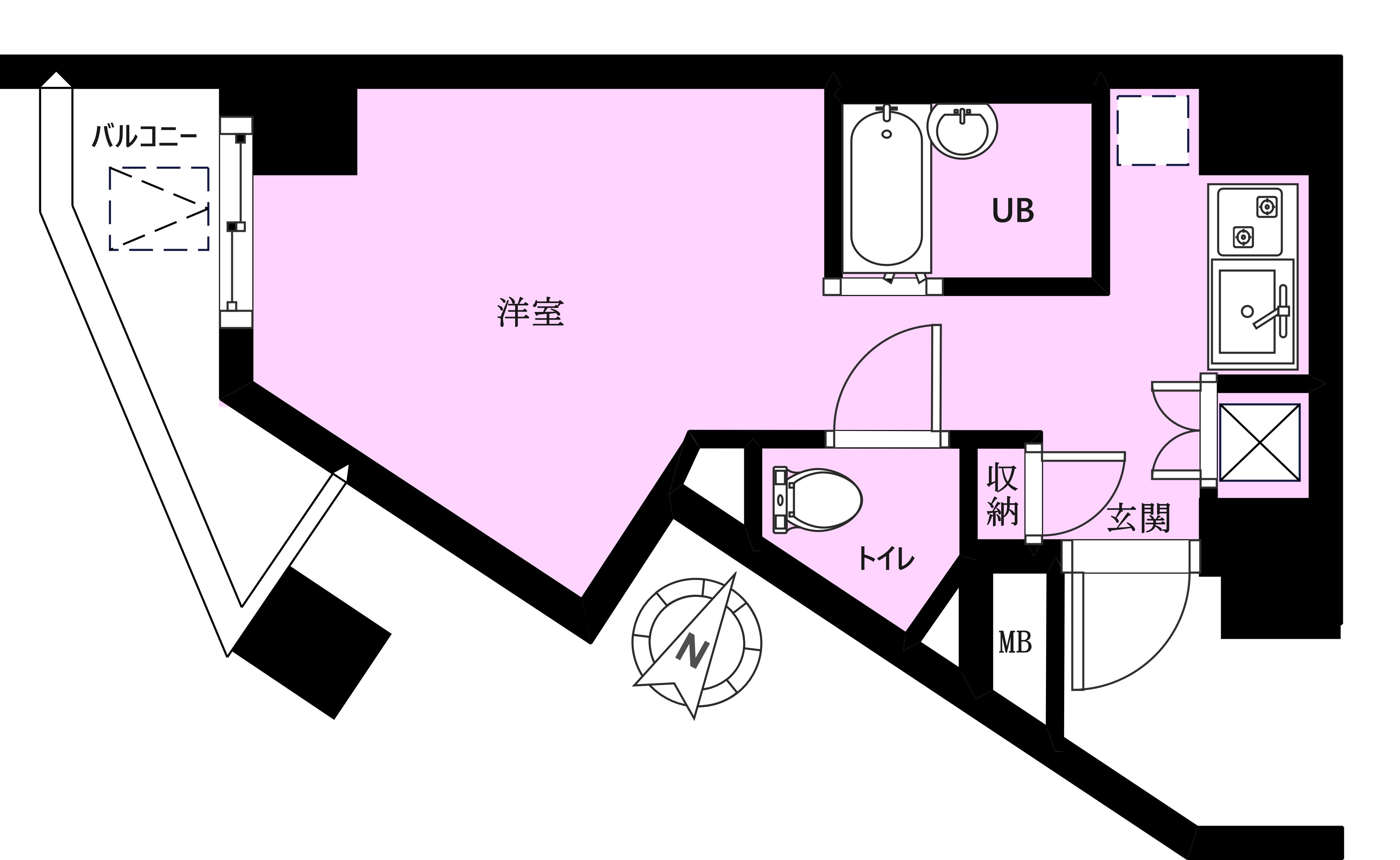 TOTSU RESIDENCE SHIODOME(ワンルーム/6階)の間取り写真