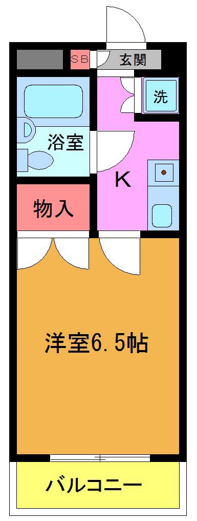 サクシード行徳(1K/3階)の間取り写真