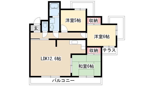 シャトレベール元町(3LDK/2階)の間取り写真