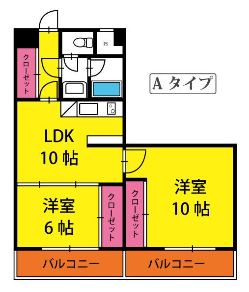 マドンナTOWN RITZ(2LDK/12階)の間取り写真