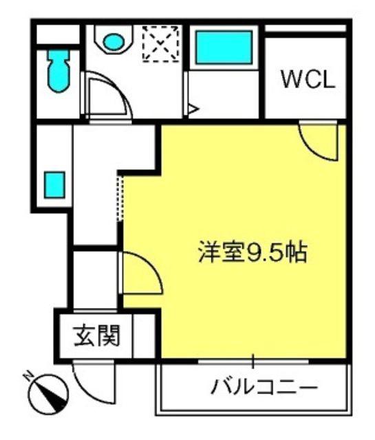 クレシア(ワンルーム/1階)の間取り写真