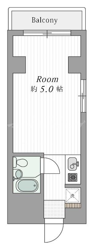 グリムマンション(ワンルーム/2階)の間取り写真