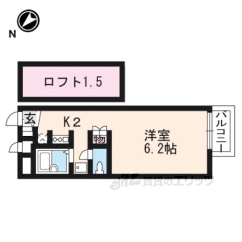 レオパレスOLIVE(1K/2階)の間取り写真