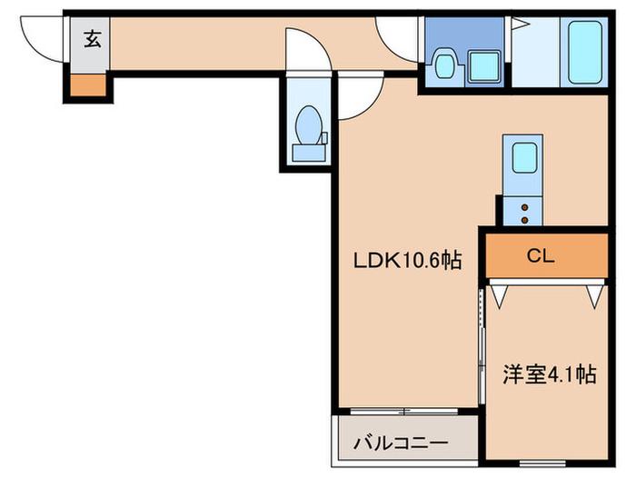 ゲート名島(1LDK/2階)の間取り写真