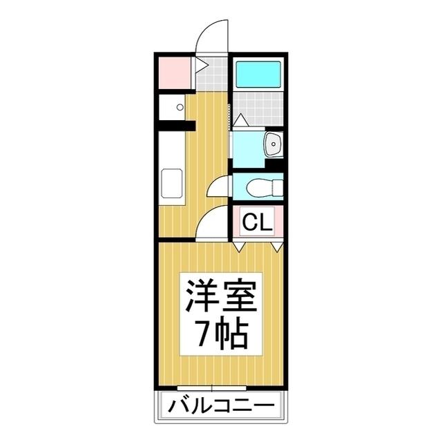 サイド・M(1K/1階)の間取り写真