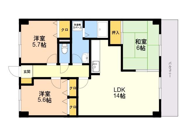ディナスティⅧ(3LDK/4階)の間取り写真