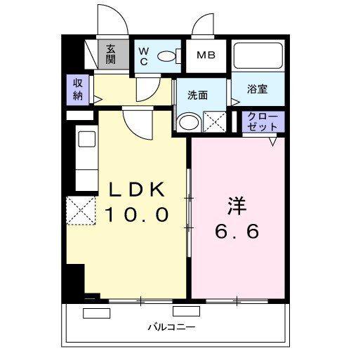 アビタ ヴァン(1LDK/11階)の間取り写真