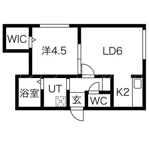 LA FELICE 平岸(1LDK/2階)の間取り写真