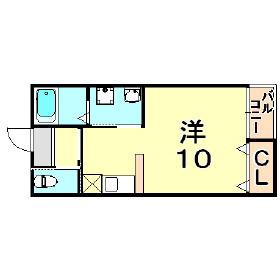 グランシャリオ山本通3(ワンルーム/2階)の間取り写真