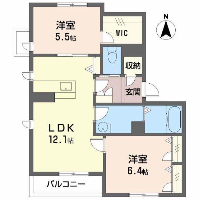 リラフォート MANA(2LDK/3階)の間取り写真