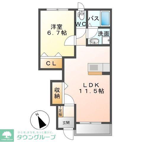 アヴァンティ(1LDK/1階)の間取り写真