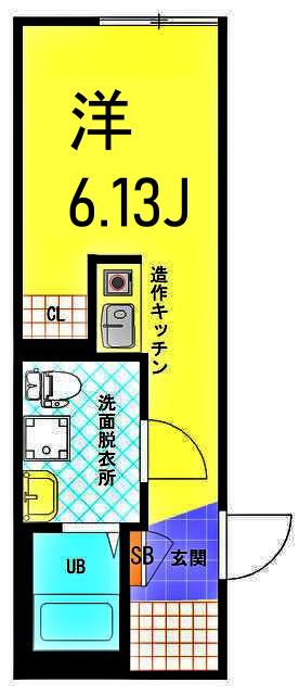 H.A.西谷(ワンルーム/1階)の間取り写真