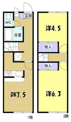 グランコート(2DK/1階)の間取り写真