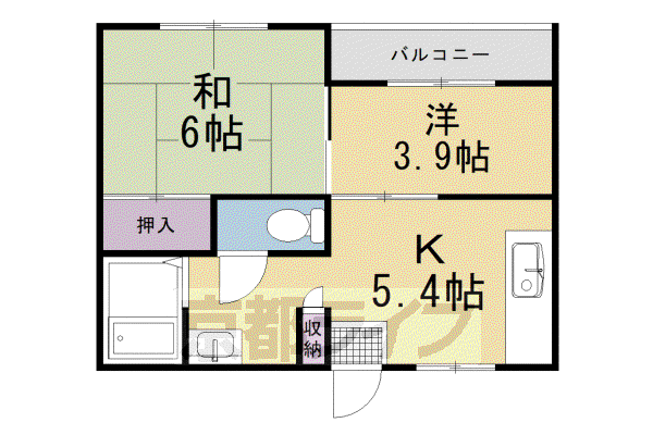 メゾンノーブル(2DK/1階)の間取り写真