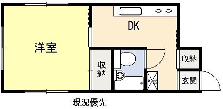 サンティーヌ富士(1DK/1階)の間取り写真