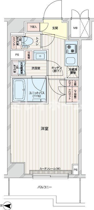 ルーブル本羽田(1K/5階)の間取り写真