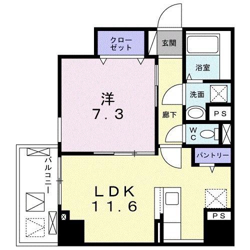 グランツ恵比寿(1LDK/8階)の間取り写真