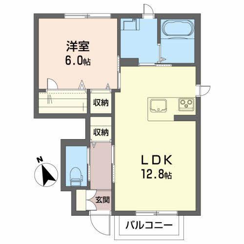 シャーメゾン WITH P(1LDK/1階)の間取り写真