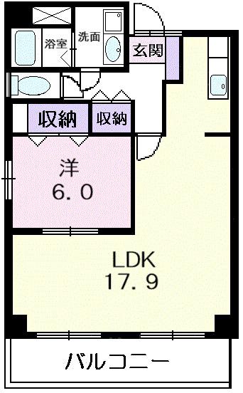 ピサンリ(1LDK/5階)の間取り写真