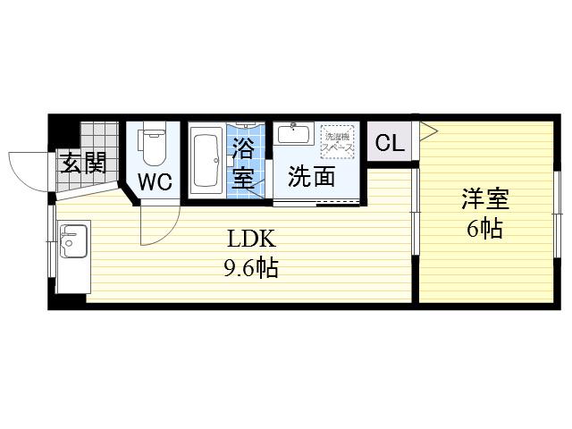 Mプラザ城東弐番館(1LDK/4階)の間取り写真