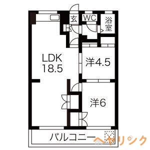 プリミエール平和ヶ丘(2LDK/2階)の間取り写真