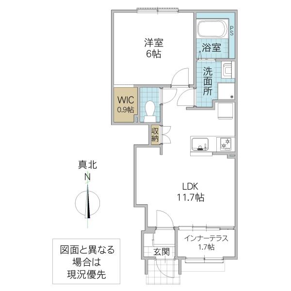 〇カーサ・アザレア(1LDK/1階)の間取り写真