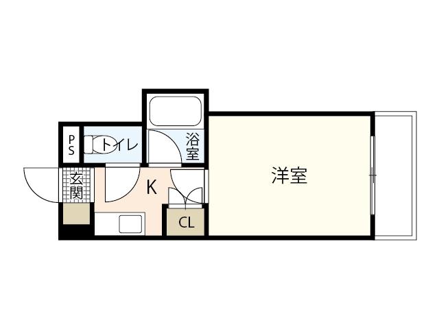 エステート古江新町(1K/5階)の間取り写真