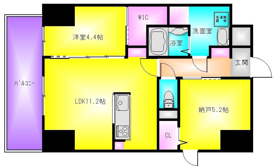 ハイラインV(1SLDK/11階)の間取り写真