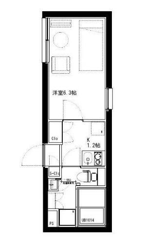 SPEC RESIDENCE 大井5(1K/1階)の間取り写真