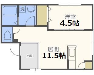 アトリア月寒(1LDK/2階)の間取り写真