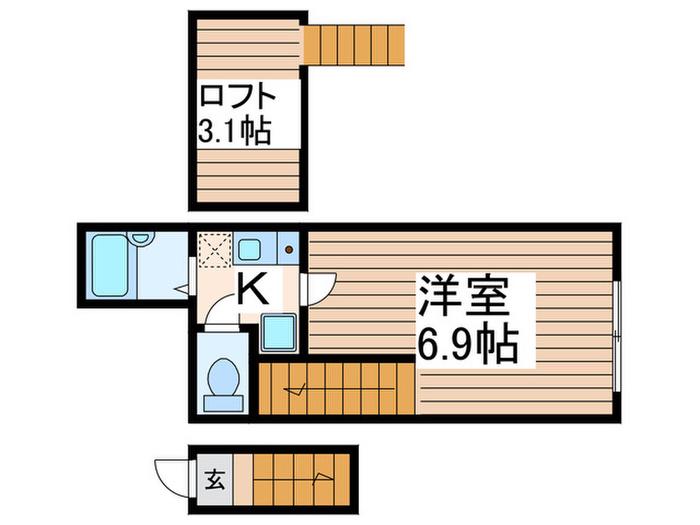 SERENDIPITY町屋(1K/2階)の間取り写真
