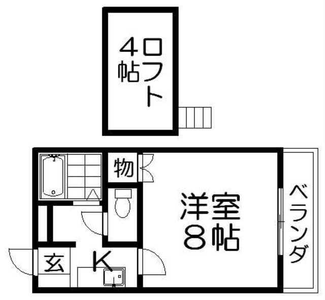 エステート明和I(1K/2階)の間取り写真