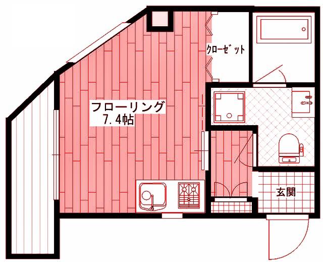 アンシャンテII(1K/1階)の間取り写真