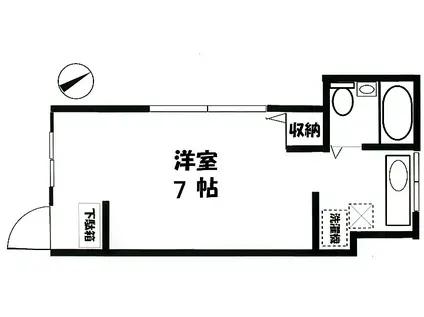 細田ハウス(1K/1階)の間取り写真