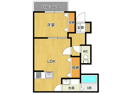 CORDIALE(1LDK/1階)の間取り写真