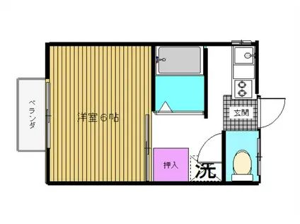 ハイツ大原(1K/1階)の間取り写真