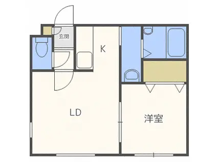 クラリス二十四軒 KURARISU 24KEN(1LDK/4階)の間取り写真