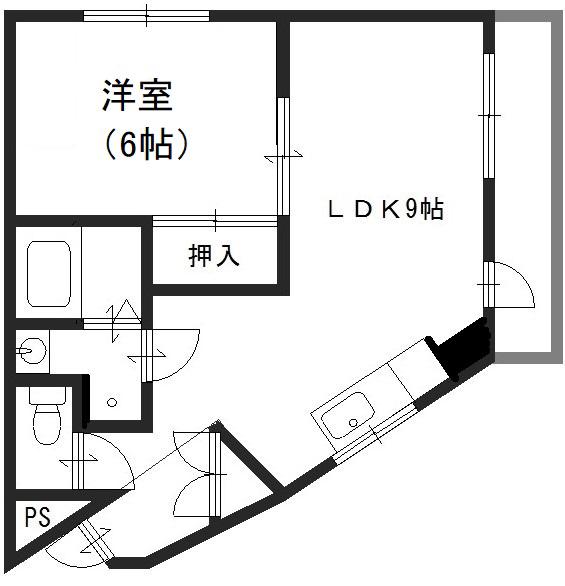 クレインビル3(1LDK/2階)の間取り写真